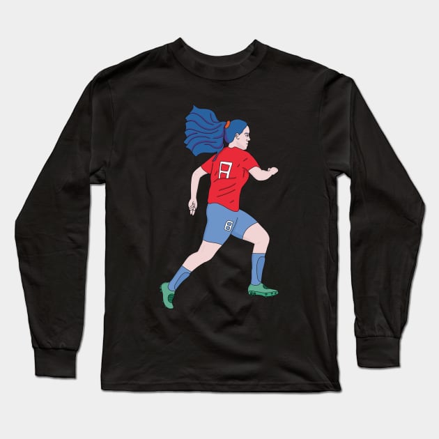 Running Soccer Player Football Long Sleeve T-Shirt by DiegoCarvalho